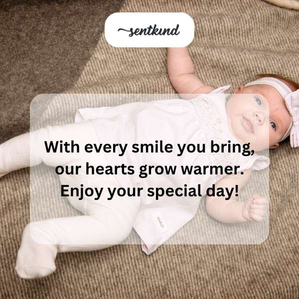 Celebrating the joy of your first year with heartfelt smiles.