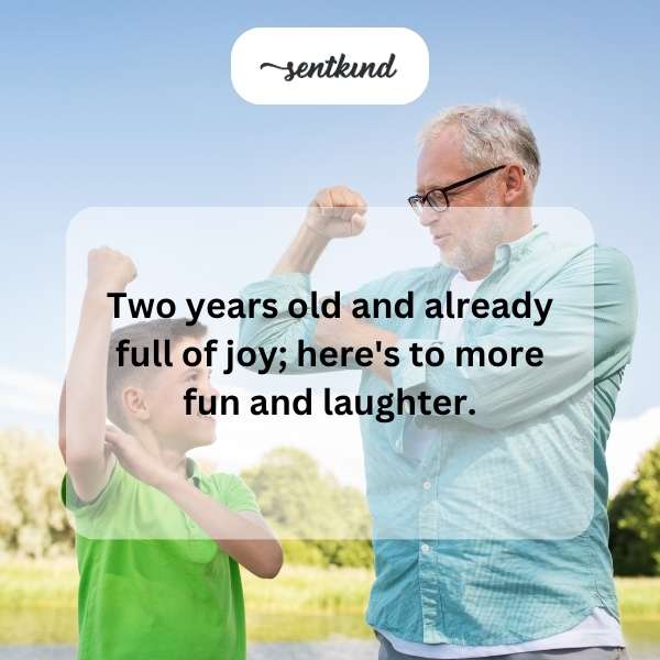 Joyful greetings for a beloved toddler's second year celebration.