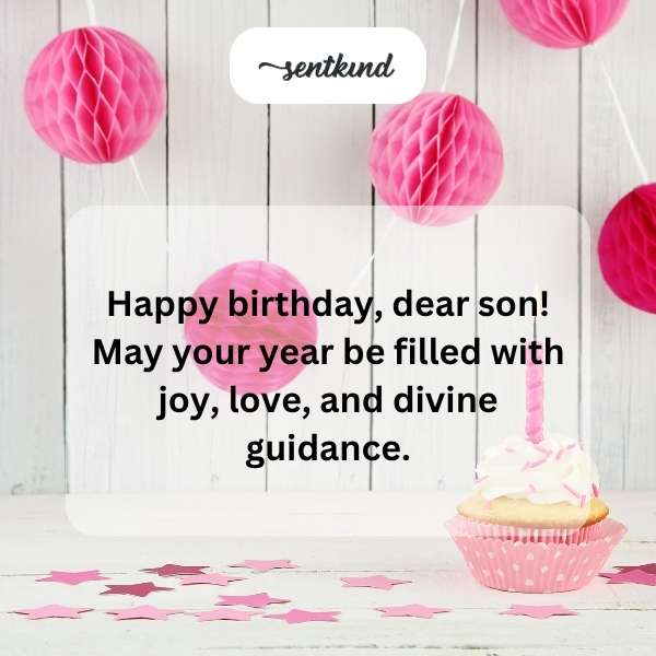 Wishing a blessed birthday filled with happiness and spiritual guidance.