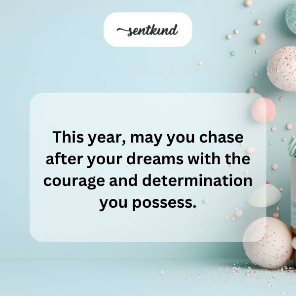 Inspirational birthday wishes for courage and determination.