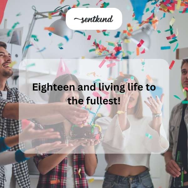 Celebrating the joy of turning eighteen with vibrant zest.