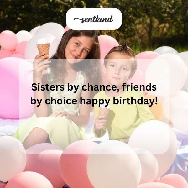 Celebrating a sibling bond on her special day.