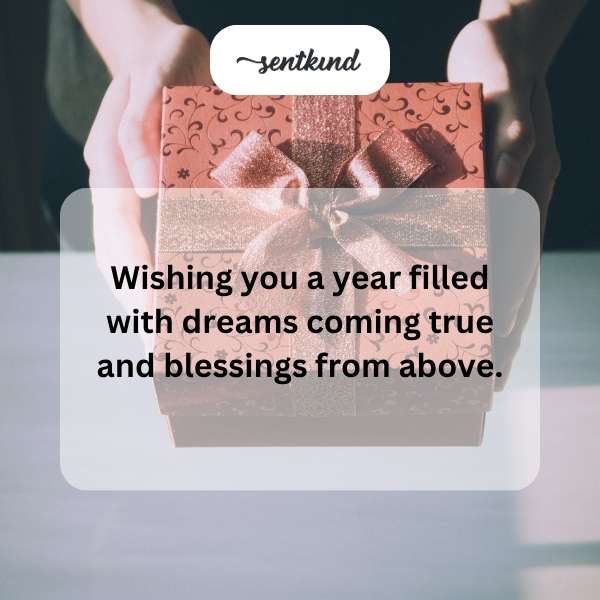 Spiritual birthday greetings with heavenly blessings.