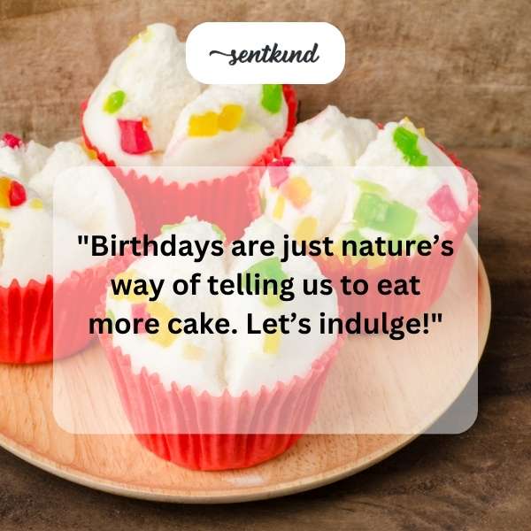 A person playfully refusing a slice of birthday cake, symbolizing youthful rebellion.