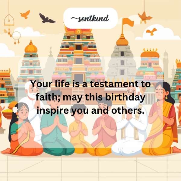 Spiritual birthday blessings for a faithful life journey.