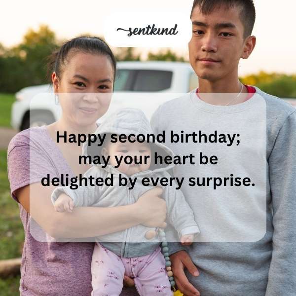 Joyful greetings for your 2nd birthday celebration.