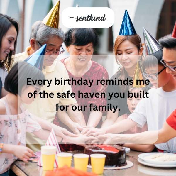 Celestial birthday thoughts celebrating family bonds.
