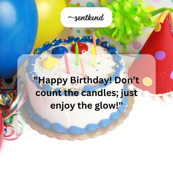 A birthday cake overflowing with candles, dwarfing the cake itself.