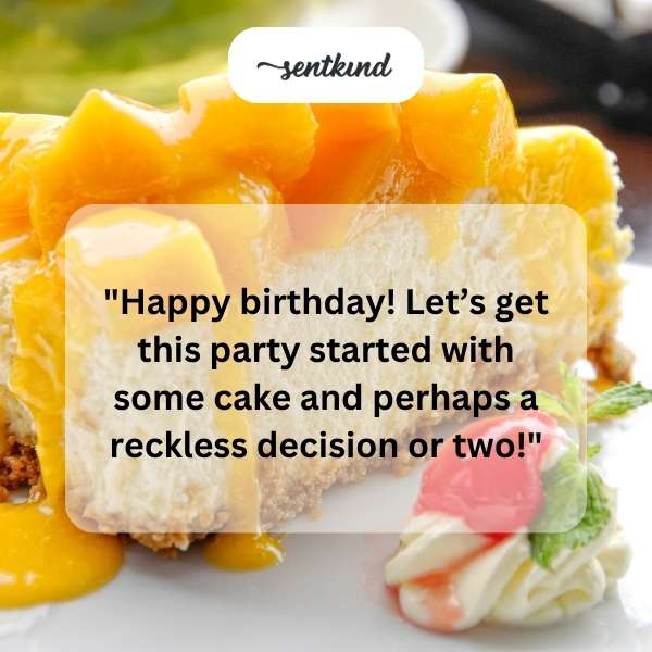 A birthday cake with lit candles suggests a celebration.