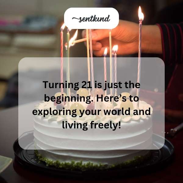 Celebrating the milestone of turning 21 with inspiring words.