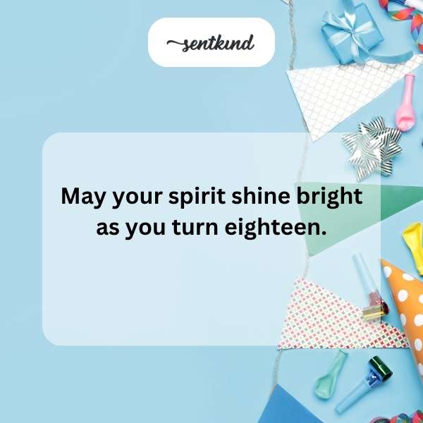 Warm wishes for celebrating your eighteenth year.