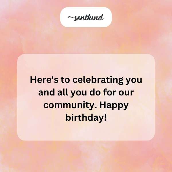 Birthday celebration image for a community member.