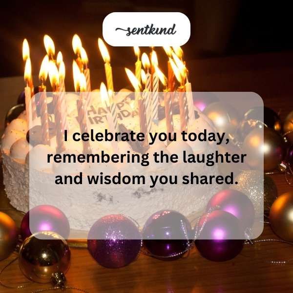 A single birthday candle burns brightly against a dark background, symbolizing remembrance.