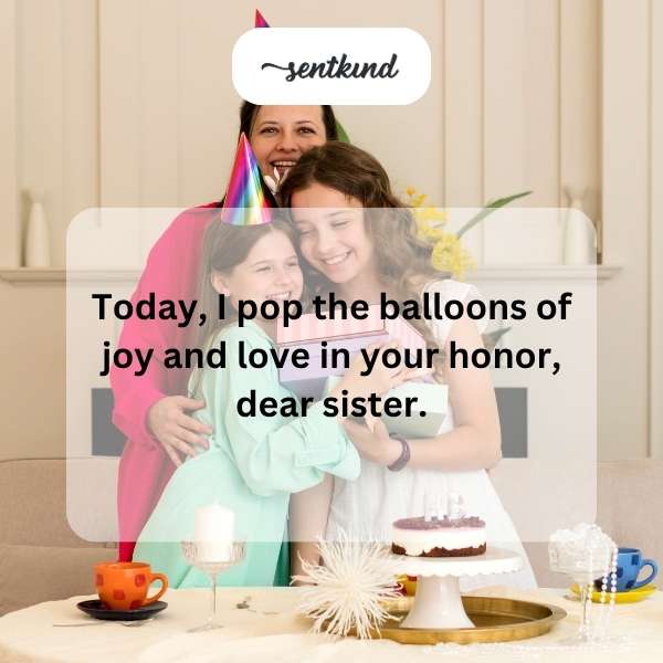 Celestial celebration messages for a sister's special day.