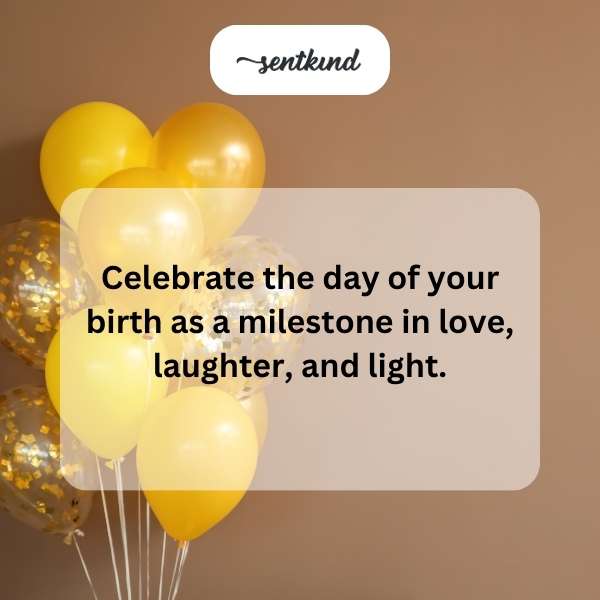 Inspirational words for celebrating the day you were born with joy and positivity.