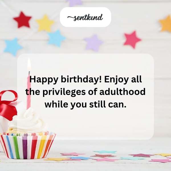 Celebrating the milestone of turning eighteen with joyful wishes.
