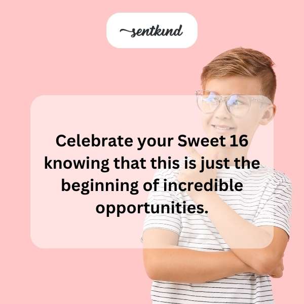 Greetings for a joyful 16th year celebration.