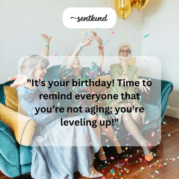 A birthday cake with lit candles symbolizes celebration and longevity.