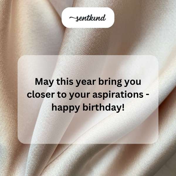 Birthday wishes and future achievements.