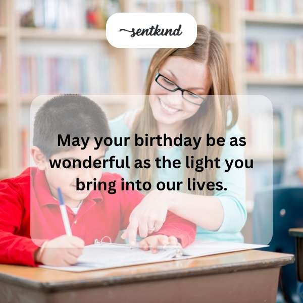 Sending warm wishes for your well-being and delight on your important day, cherished educator.
