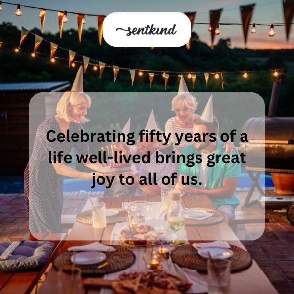 Congratulations on reaching the golden milestone of fifty years.