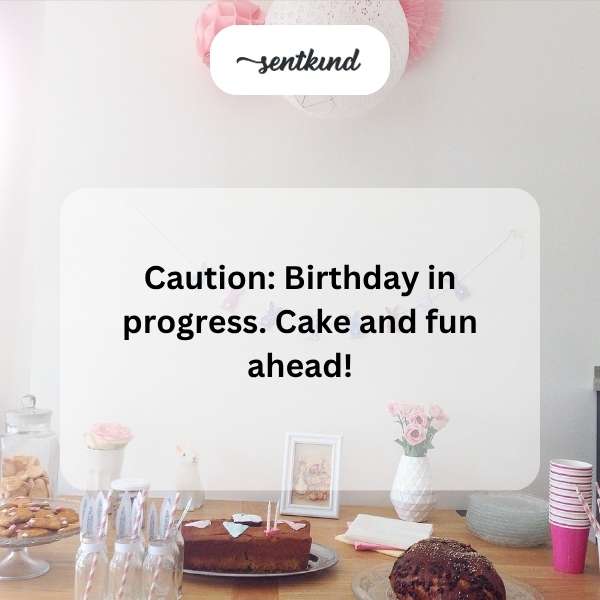 Celebration day snapshot with cake and joy.