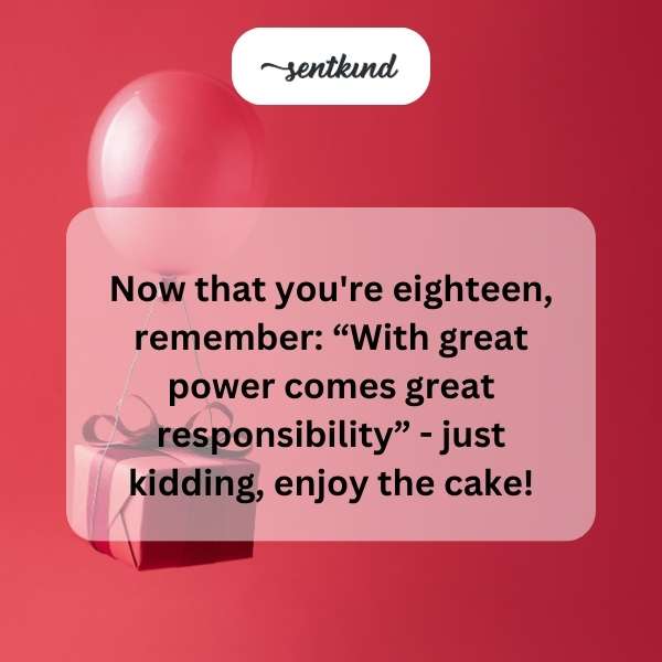 Best wishes on reaching this milestone age.