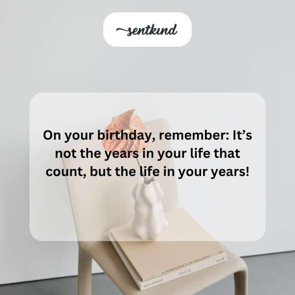 A birthday cake with candles symbolizes celebrating life.