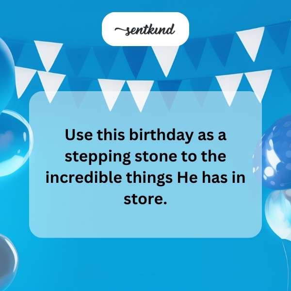 Spiritual birthday blessings for a bright future.