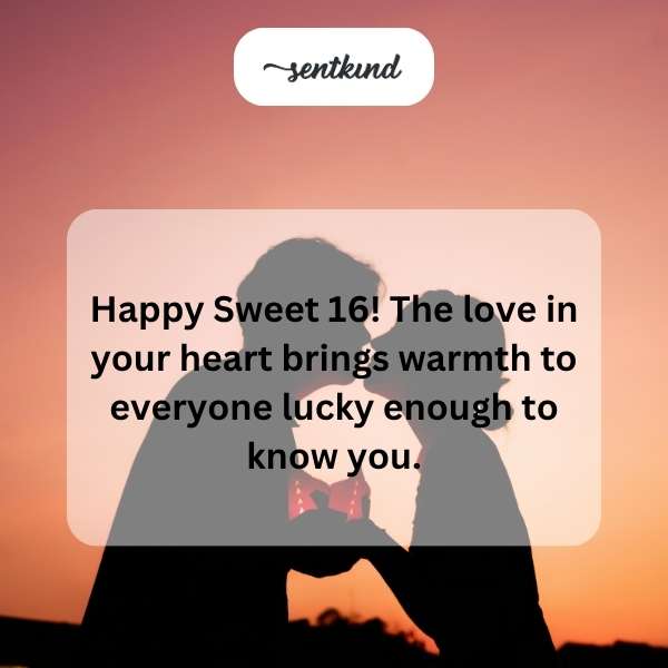 Joyful sixteenth birthday greetings.