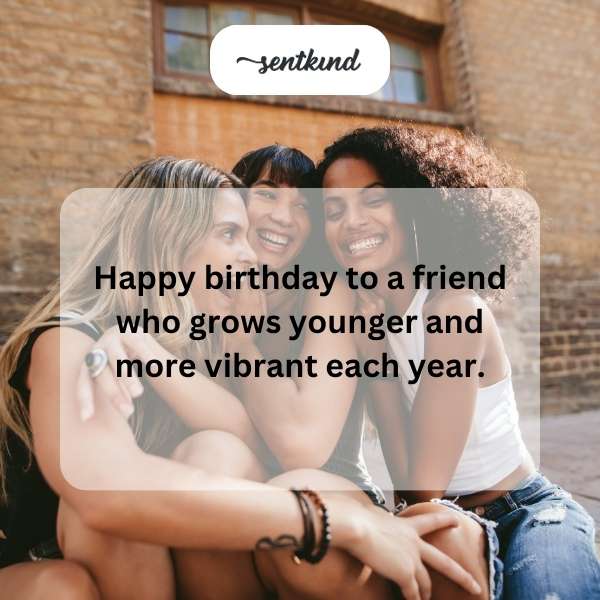 Celebrating a milestone birthday with wishes for youthful joy and vitality.