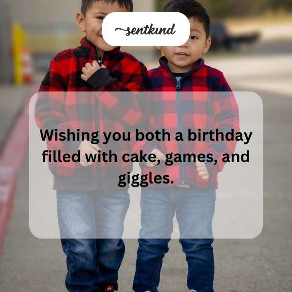 Happy second birthday to you both, overflowing with joy and delightful surprises.