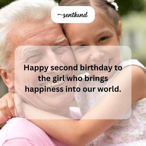 Wishing joy to a little girl on her second birthday.