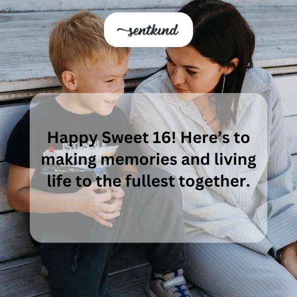 Celebrating a milestone 16th birthday with heartfelt wishes.