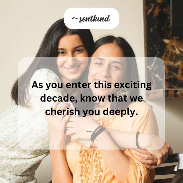 Celebratory message for entering your 20s with love.