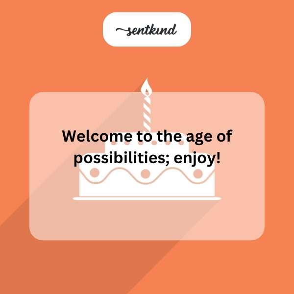 Celebrating the dawn of adulthood on your special day!