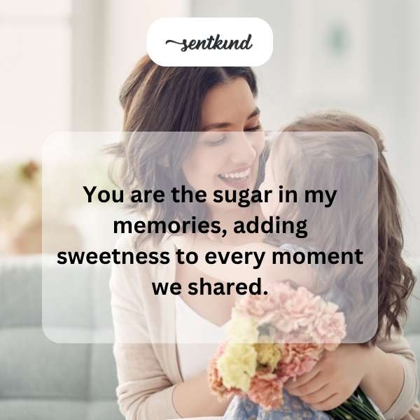 A woman lovingly embraces her adult daughter, both smiling.