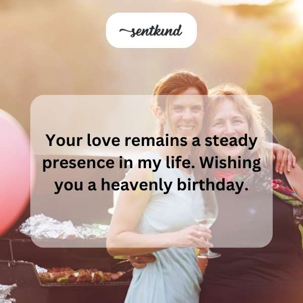 A radiant celestial scene symbolizes enduring love and a birthday.