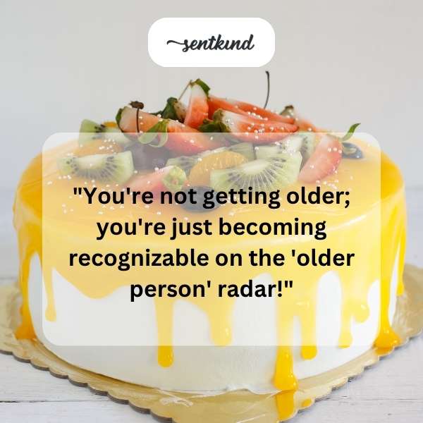 A group of diverse seniors joyfully sharing cake and stories at a birthday celebration.