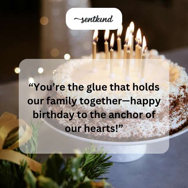 A celebratory birthday scene with family, including festive decorations and cake.