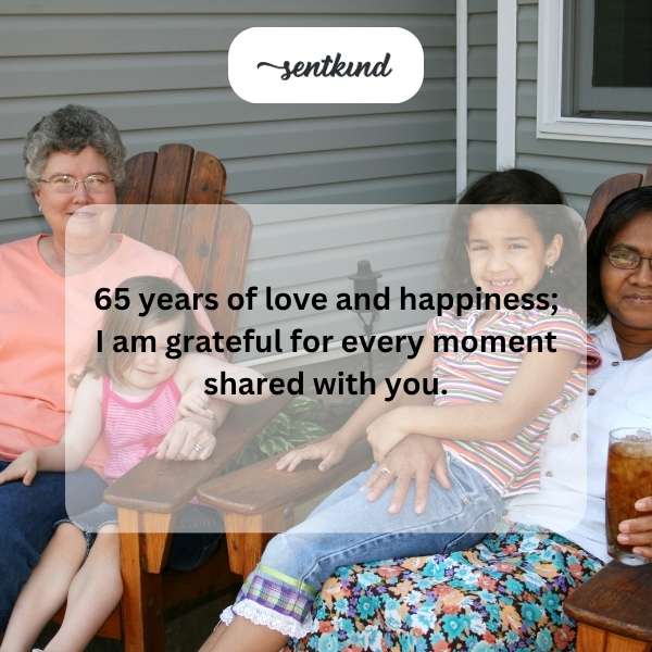 Celebrating a loving mother's 65th birthday.