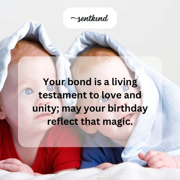 Celebrating the unique connection and joy of twin siblings on their special day.