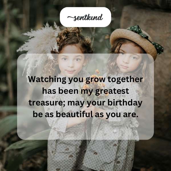 Celebrating the bond and beauty of twin siblings on their special day.