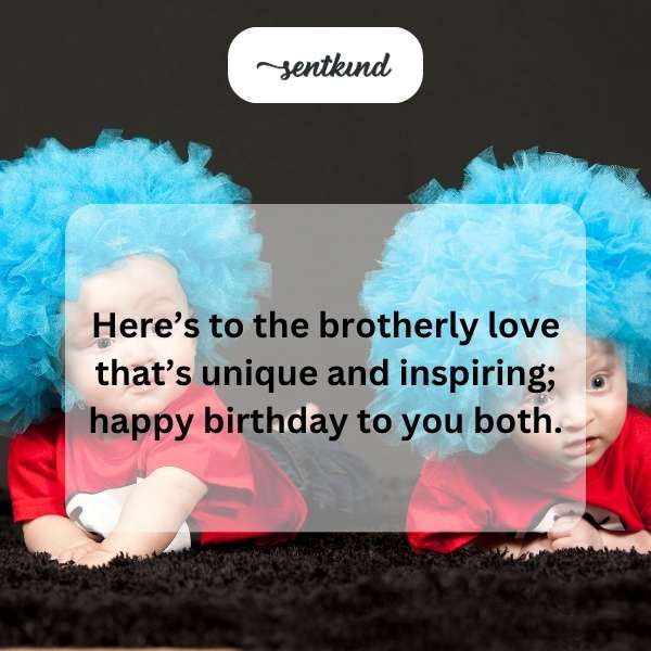 Joyful greetings for the special day shared by twins.