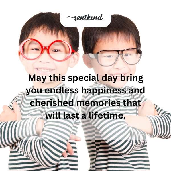 Happy birthday wishes for twins celebrating their special day.