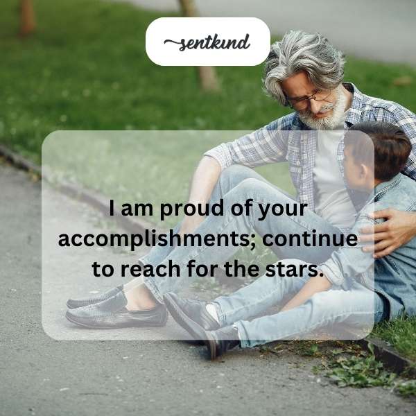 Sending heartfelt congratulations and encouraging my grandson to pursue his dreams.