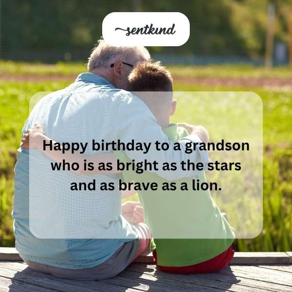 Celebratory message for a grandson's special day.