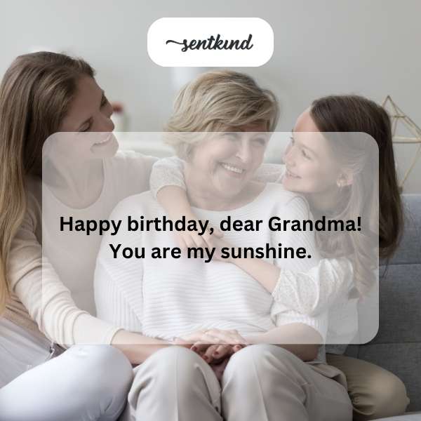 Celebratory message for grandmother's special day.