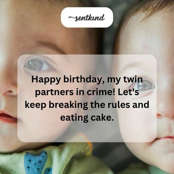 Celebrating the birthday of my twin accomplices with joy and cake.