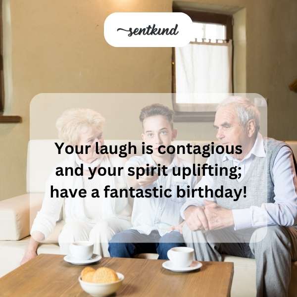 Happy birthday, dear grandson; your joy and cheerful nature light up our lives.